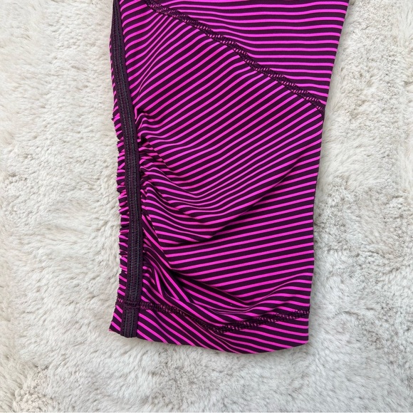 Lululemon Run For Your Life Crop Hyper Stripe Plum Pow Raspberry Glo Light 6 - Picture 3 of 8